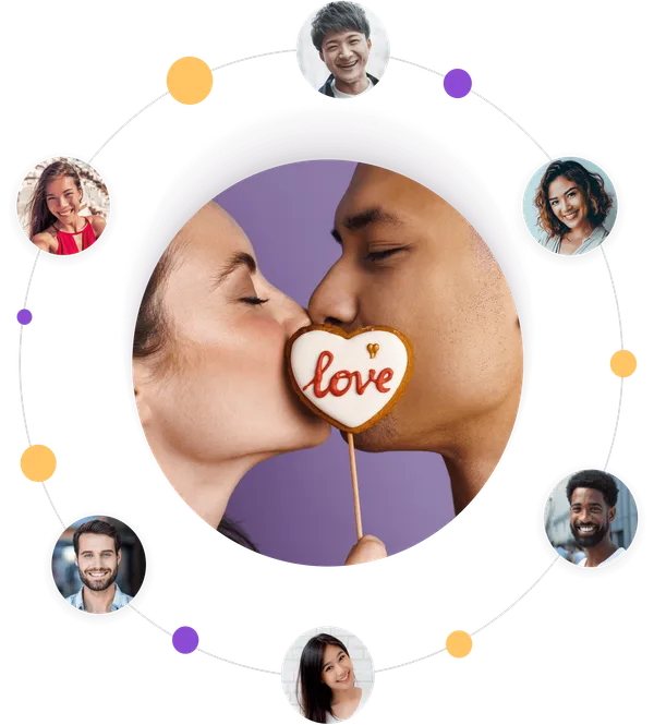 Elated dating app interface showing collaborative games and user profiles